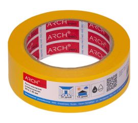 Малярная лента ARCH PRO желтая, Четкий край, 50 м х 38 мм, 30 дней 671038 