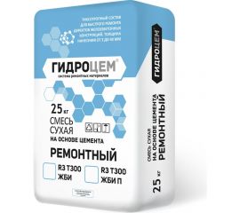 Смесь для ремонта и чистовой отделки бетонных конструкций Гидроцем R3 T300 ЖБИ-П 25 кг Г00087 