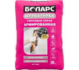 Гипсовая армированная штукатурка БОЛАРС серая, 30 кг 00000039858 