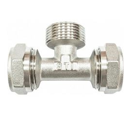 Обжимной тройник STI латунный, Ду16x1/2""х16 Ру25, наружная резьба D190-00028 