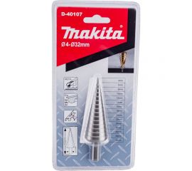 Сверло ступенчатое по металлу (15 ступеней; 4-32 мм; HSS) Makita D-40107 