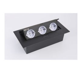 Выдвижной встраиваемый розеточный блок SETE на 3 EURO розетки SBT-03-20 