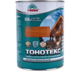 Защитно-декоративный состав для дерева KRONA Тонотекс (махагон; 0,9 л) 66337702 