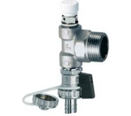 Хромированный концевой узел FAR с ручным воздухоотводчиком и сливным краном 1" НР FK 4071 M138 