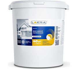Краска фасадная латексная ЛАКРА белоснежная 40 кг ЛА-00000095 