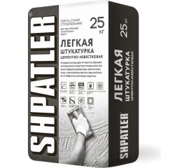 Цементно-известковая штукатурка легкая ШПАТЛЕР 25 кг Ш00010 