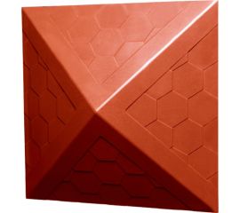 Колпак ППК на заборный столб 1.5x1.5 кирпича Neoкомпозит Гибкая черепица, 390x390x43 мм, терракотовый КЗ-390 ГЧ Т 