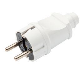 Прямая усиленная вилка REXANT Евро с заземлением 16А белая 11-8948 