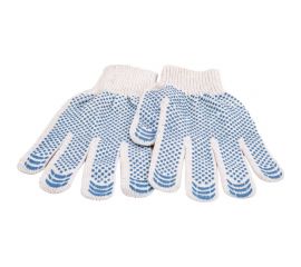 Трикотажные перчатки Gigant люкс с ПВХ-покрытием, 10 класс, белые GGC-14 