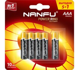 Батарейка NANFU alkaline aaa 5+1шт./бл 6901826017651 