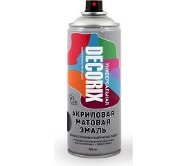 Аэрозольная универсальная эмаль Decorix (акриловая; черный; матовый; 520 мл) 0101-02 DX 