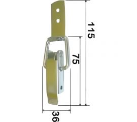 Чемоданная защелка MFK-TORG без пружины, средняя, оцинкованная Z/Ч312 