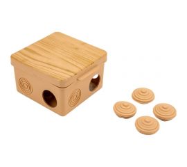 Распаячная коробка IEK км 80x80x50мм о/к ip54 7 вв. сосна UKO31-080-080-050-K34-54 