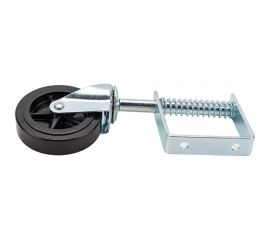 Колесо опорное для гаражных ворот с пружиной поворотное 100 мм обрезиненное MFK-TORG 3640-T16-HR 