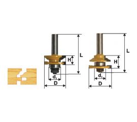 Набор фрез комбинированных рамочных (2 шт; хвостовик 12 мм) Энкор 46535 