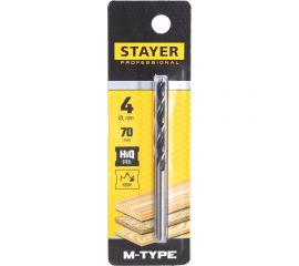 Сверло спиральное по дереву М-образная заточка M-type Professional (4х70х40 мм; HCS) Stayer 2942-070-04_z02 