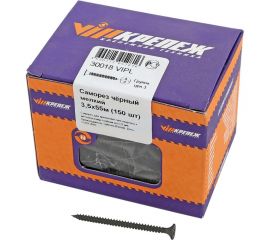 Саморез VIPкрепеж черный 3,5х55 м 150 шт. 30018 VIPL 