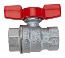 Шаровой кран Giacomini R851, 1/2, ВВ, ручка-бабочка красная, хромированный R851X023 