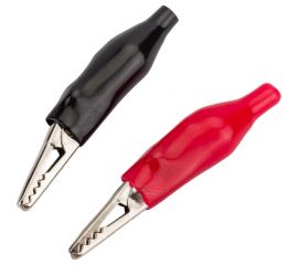 Зажим крокодил TDM ЗКИ 5А, 46мм, в изоляции, красный/черный (1шт+1шт) SQ0541-0026 