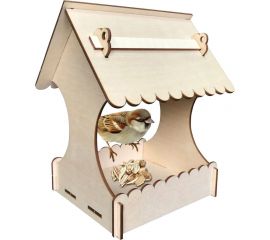 Деревянная модель для сборки PREZENT Кормушка садовая 3, 17.5x16x21 см КРМ-003 