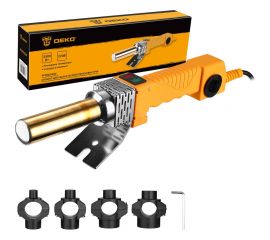 Аппарат для сварки полипропиленовых труб DEKO в металлическом кейсе, 4 насадки (20-40 мм) PPWM2500W 063-4248 