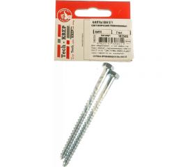 Сантехнический болт DIN 571 оцинкованный 6х90, 2шт - пакет Tech-Krep 102585 