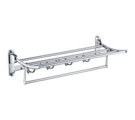 Полка-решетка с держателем для полотенец и крючками HAIBA хром HB805 