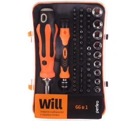Набор отверток Perfeo Will с битами насадками и головок 66 в 1 30013236 
