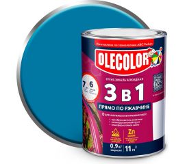 Грунт-эмаль по ржавчине OLECOLOR голубой, 0.9 кг 4300005932 