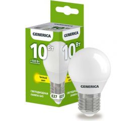 Светодиодная лампа GENERICA G45 шар 10Вт 230В 3000К E27 LL-G45-10-230-30-E27-G 