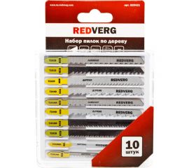Набор пилок для лобзика по дереву, 10 шт. REDVERG 6623571 