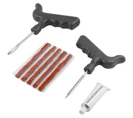 Набор инструментов для ремонта шин Forcekraft 8 предметов (шило, протяжка, шнуры 5 шт., клей), в блистере fk-904t8 52294 