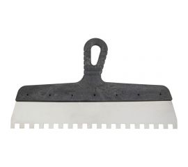 Зубчатый шпатель КЭС 10x10 мм, нержавеющая сталь, пластиковая рукоятка, 350 мм 10000057 