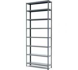 Стеллаж ООО ФУРАМА СТФУ 2500x1100x300 мм, 8 полок, серый СТФУ251130-8 