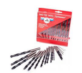 Набор сверл по металлу 1-10 мм, 19 шт. Туламаш 72665 