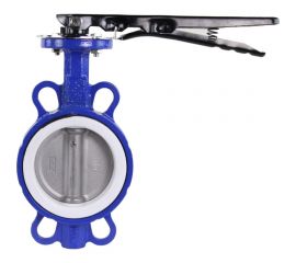 Повротный затвор DN.ru WCB-316L-PTFE Ду100 Ру16, углеродистая сталь, PTFE, с ручкой D050-02265 