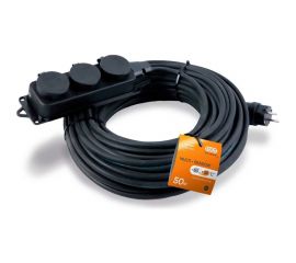 Удлинитель с колодкой Партнер-электро MultiSeason 3 гнезда, с заземлением, КГт 3x1,5, 16А, 50м, IP44 ZS118C-350BL 