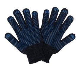Трикотажные перчатки с ПВХ ПРОМПЕРЧАТКИ 5 нитей, 10 класс, черные, 5 пар ПП-27020/5 