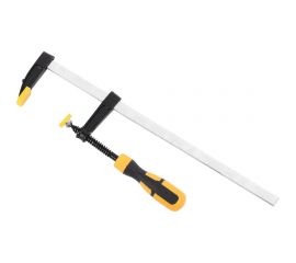 Столярная F-образная струбцина DELI dl110525 250x50 мм, максимальное усилие зажима 1000 Н, резьба 9,5 мм, штанга 3,5 мм 112037 