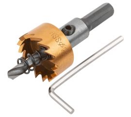 Коронка кольцевая по металлу 25 мм, HSS сталь, титановое покрытие FIT 36864 