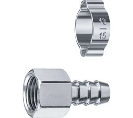 Переходник ЗУБР Профессионал штуцер ""елочка"" 10 мм - 1/4""F, с обжимным хомутом 64923-1/4-10 