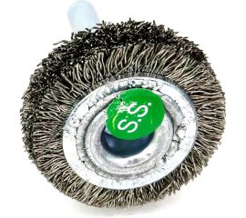 Щетка для дрели дисковая 30x10 мм, с хв-м 6 мм, гофрированная нержавеющая сталь 0.30 мм 13-180 EuroBrush EB-D30SS1 