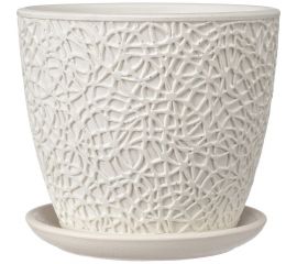 Горшок ООО КОМПОЗИТ Паутинка белый бутон №4. КБ-Б4-178-03 
