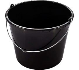 Строительное ведро Тара.ру 16 л, круглое, с металлической ручкой, черное 26240 