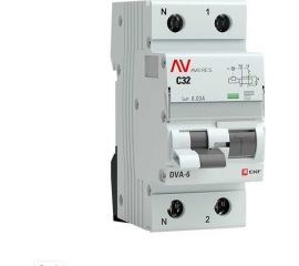 Дифференциальный автомат EKF AVERES DVA-6, 1P+N, 32А, C, 30мА, AC, 6кА, SQ rcbo6-1pn-32C-30-ac-av 