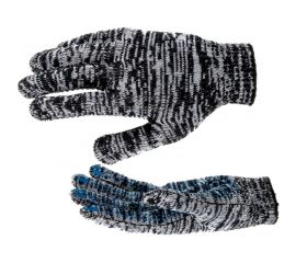 Трикотажные перчатки Россия, меланж, ПВХ-покрытие Точка, 10 класс 67789 