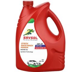 Моторное масло SAVSOL SSR POWER синтетическое, 5W-30, ACEA А5/В5-16, API SL/CF, 4 л SRP-004 