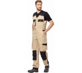 Полукомбинезон Эксперт Спецодежда Велар бежевый/черный, р.48-50, рост 170-176 6446000067447 