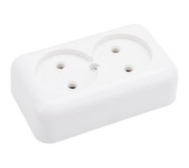 Розетка ООО Ливны-Электро РА 10-009 2-х местная, белая РА 1936 