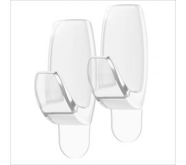 Самоклеящиеся крючки Контакт сменное крепление, прозрачные, до 1 кг, пластиковые, 2 шт. 24797 